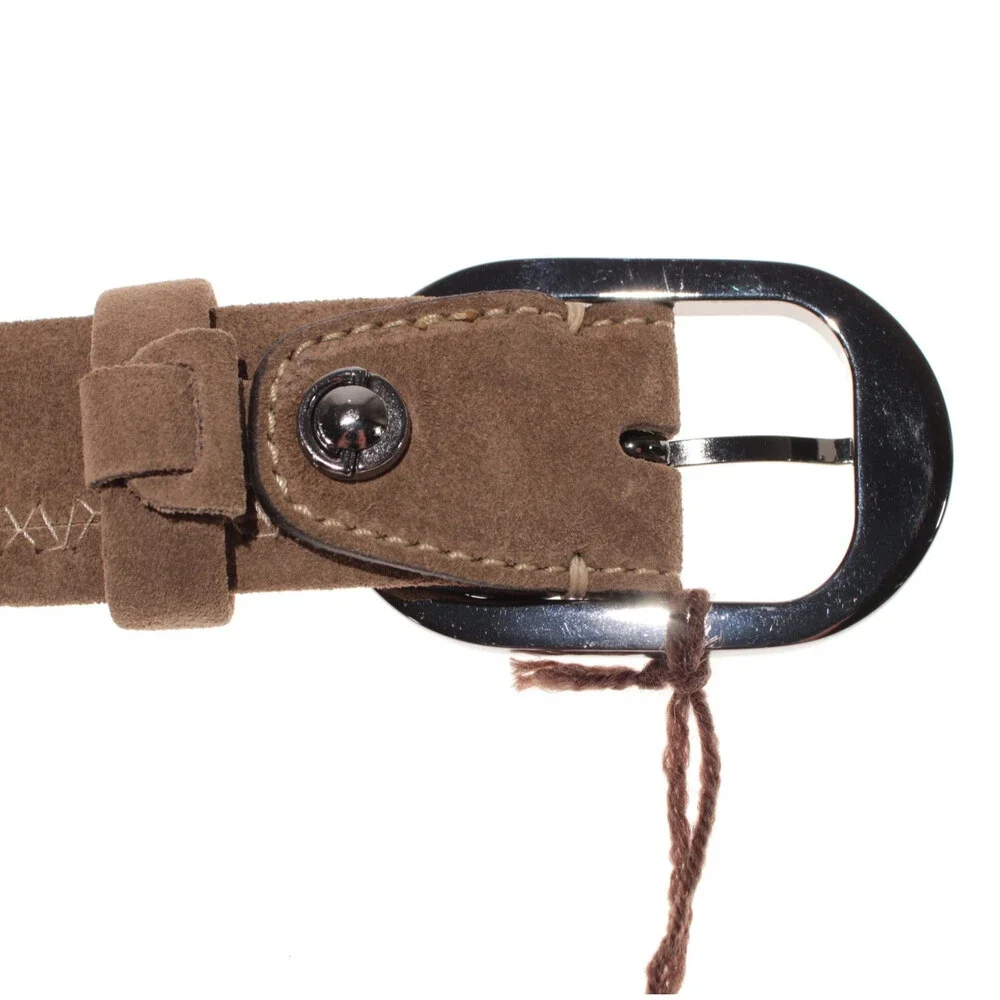 Di Bianco NWT Cut to Size Dress Belt In Solid Brown Suede Leather One Size